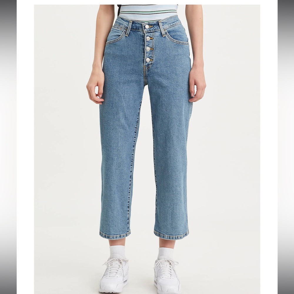 LEVI’S Mile High Cropped Wide Lag Jeans Size 28